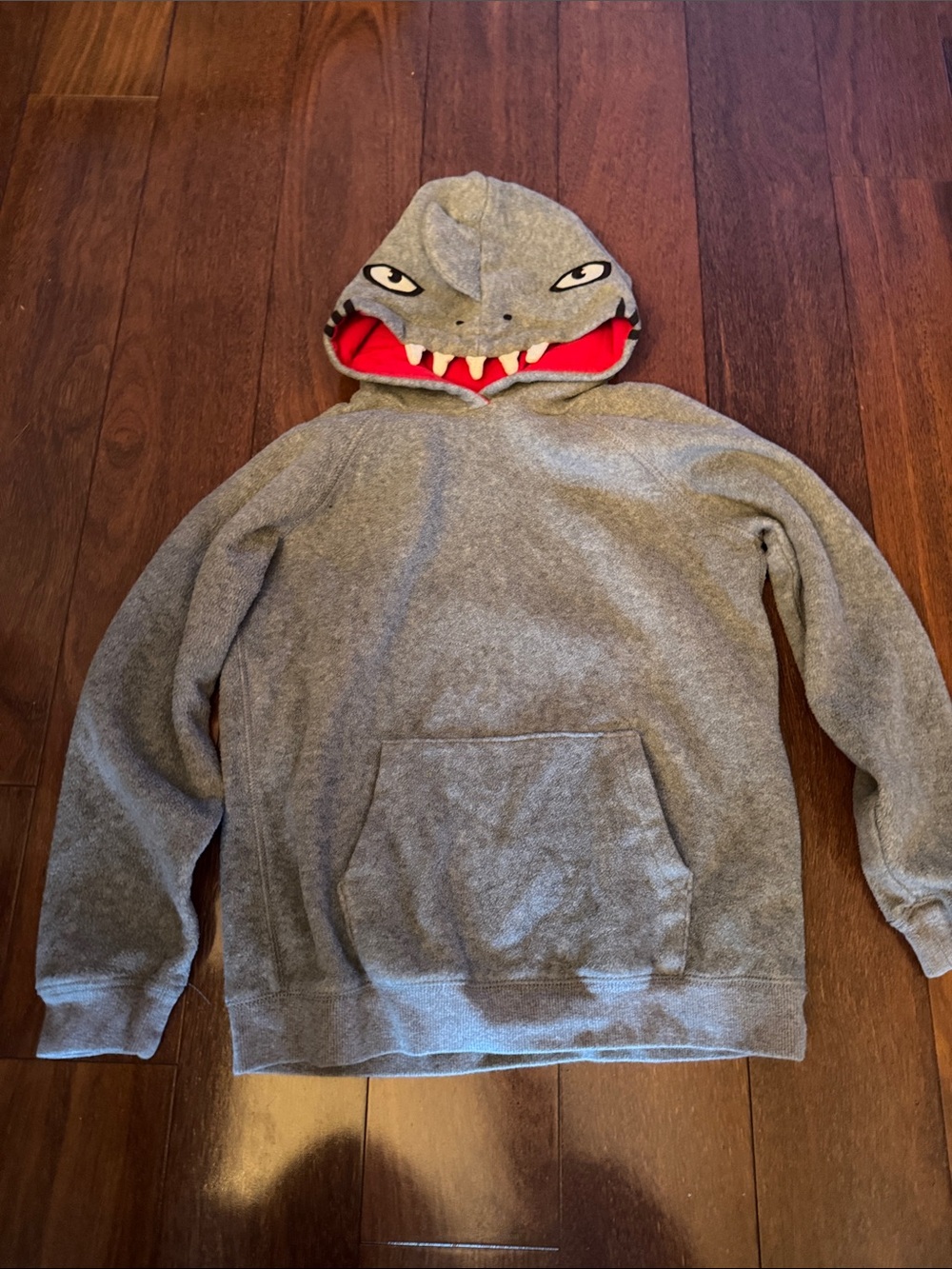 Carter's Grey Hoodie with Red Lined Monster Hood